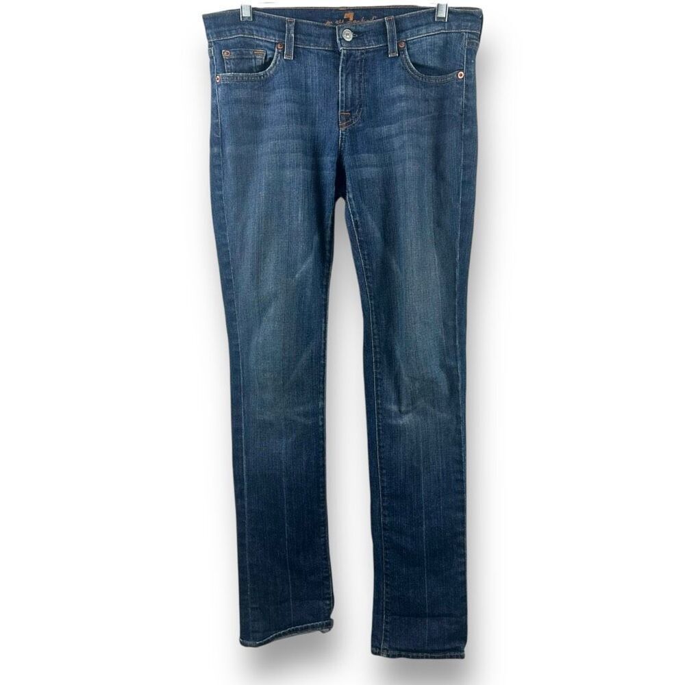 7 For All Mankind Women's 27 Roxy Classic Slim‎ Fit Jeans Low Rise Denim Y2K